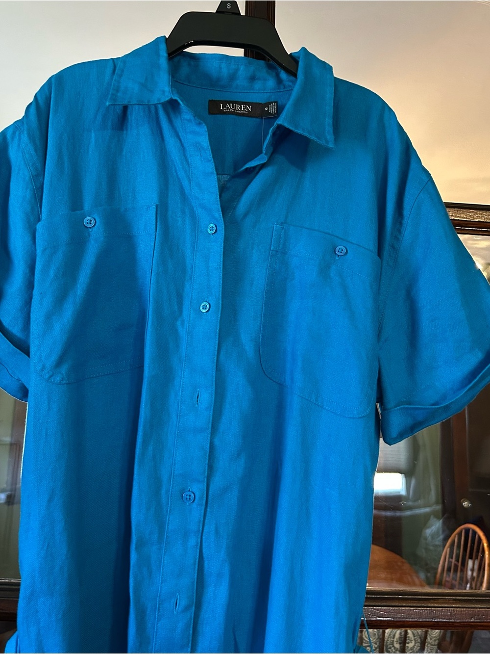 Ralph Lauren Bright Teal Button-Down Dress NWT - Picture 2 of 5